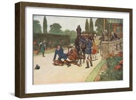 York Promptly Set Himself Down Flat on Her Head to Prevent Her Struggling-Cecil Aldin-Framed Giclee Print