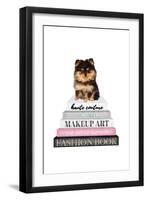 Yorkie Bookstack III-Amanda Greenwood-Framed Art Print