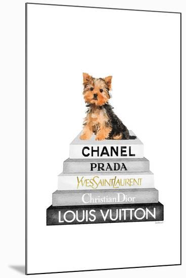 Yorkie Bookstack IIII-Amanda Greenwood-Mounted Art Print