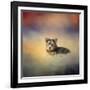 Yorkie Loving the Leaves-Jai Johnson-Framed Giclee Print