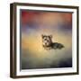 Yorkie Loving the Leaves-Jai Johnson-Framed Giclee Print