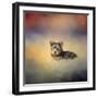 Yorkie Loving the Leaves-Jai Johnson-Framed Giclee Print