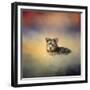 Yorkie Loving the Leaves-Jai Johnson-Framed Giclee Print