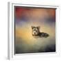 Yorkie Loving the Leaves-Jai Johnson-Framed Giclee Print