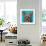 Yorkie on Blue-Carolee Vitaletti-Framed Art Print displayed on a wall