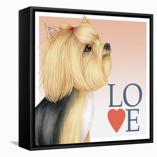 Yorkshire Terrier Love-Tomoyo Pitcher-Framed Stretched Canvas