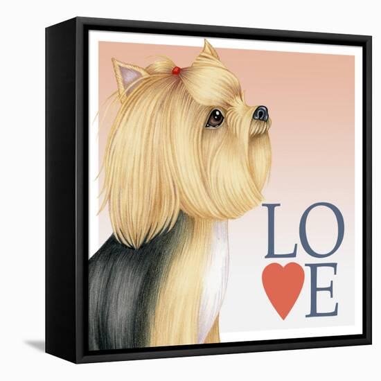 Yorkshire Terrier Love-Tomoyo Pitcher-Framed Stretched Canvas