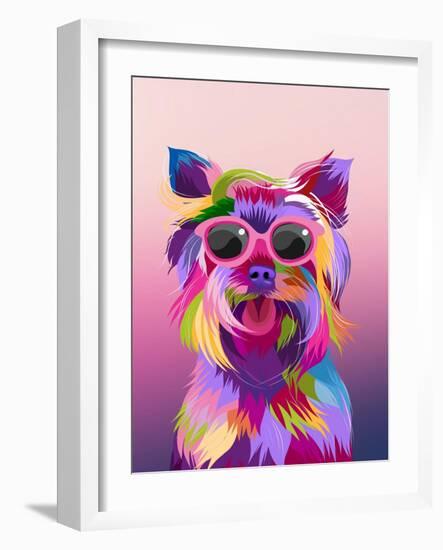 Yorkshire Terrier Pop Art-null-Framed Art Print