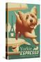 Yorkshire Terrier - Retro Yorkie Espresso Ad-Lantern Press-Stretched Canvas