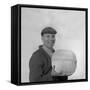 Yorkshireman Wearing a Flat Cap and Holding a Large Ball of Twine, 1968-Michael Walters-Framed Stretched Canvas