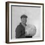 Yorkshireman Wearing a Flat Cap and Holding a Large Ball of Twine, 1968-Michael Walters-Framed Photographic Print