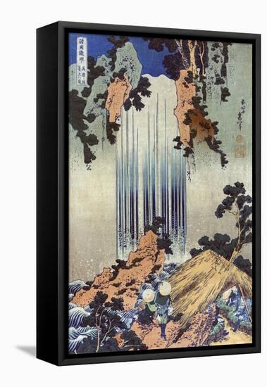 Yoro Waterfall in Mino, Japanese Wood-Cut Print-Lantern Press-Framed Stretched Canvas