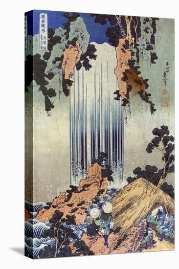 Yoro Waterfall in Mino, Japanese Wood-Cut Print-Lantern Press-Stretched Canvas