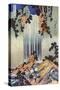Yoro Waterfall in Mino, Japanese Wood-Cut Print-Lantern Press-Stretched Canvas