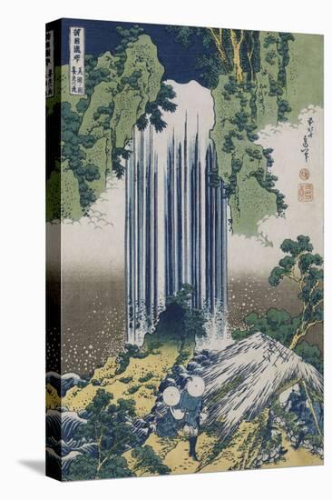 Yoro Waterfall, Mino Province', from the Series 'A Journey to the Waterfalls of All the Provinces'-Katsushika Hokusai-Stretched Canvas