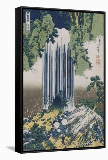 Yoro Waterfall, Mino Province', from the Series 'A Journey to the Waterfalls of All the Provinces'-Katsushika Hokusai-Framed Stretched Canvas