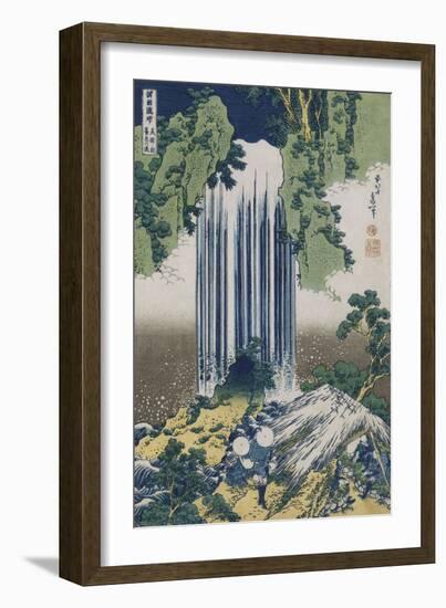 Yoro Waterfall, Mino Province', from the Series 'A Journey to the Waterfalls of All the Provinces'-Katsushika Hokusai-Framed Giclee Print