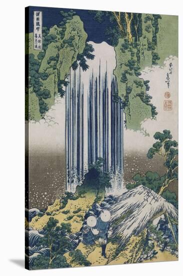 Yoro Waterfall, Mino Province', from the Series 'A Journey to the Waterfalls of All the Provinces'-Katsushika Hokusai-Stretched Canvas