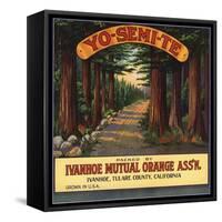 Yosemite Brand - Ivanhoe, California - Citrus Crate Label-Lantern Press-Framed Stretched Canvas