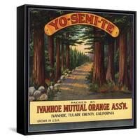 Yosemite Brand - Ivanhoe, California - Citrus Crate Label-Lantern Press-Framed Stretched Canvas