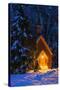 Yosemite chapel in winter, Yosemite National Park, California, USA-Russ Bishop-Stretched Canvas