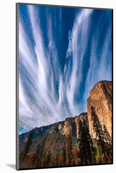 Yosemite Cloud Streaks Over El Capitan-Steven Maxx-Mounted Photographic Print