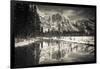 Yosemite Falls above the Merced River in winter, Yosemite National Park, California, USA-Russ Bishop-Framed Photographic Print