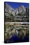 Yosemite Falls and Reflection in Merced River-Doug Meek-Stretched Canvas