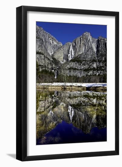 Yosemite Falls and Reflection in Merced River-Doug Meek-Framed Premium Photographic Print