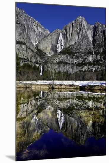 Yosemite Falls and Reflection in Merced River-Doug Meek-Mounted Photographic Print