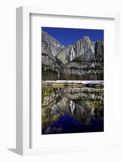 Yosemite Falls and Reflection in Merced River-Doug Meek-Framed Photographic Print