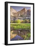 Yosemite Falls and Spring Reflection-Vincent James-Framed Photographic Print