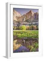 Yosemite Falls and Spring Reflection-Vincent James-Framed Photographic Print