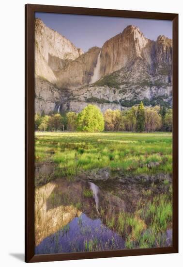 Yosemite Falls and Spring Reflection-Vincent James-Framed Photographic Print