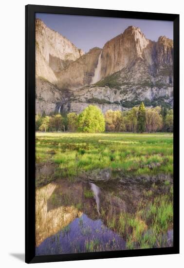 Yosemite Falls and Spring Reflection-Vincent James-Framed Photographic Print