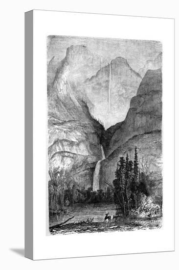 Yosemite Falls, California, 19th Century-Paul Huet-Stretched Canvas