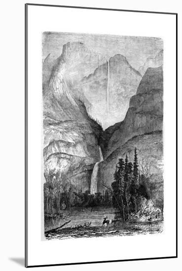 Yosemite Falls, California, 19th Century-Paul Huet-Mounted Giclee Print