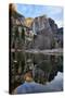 Yosemite Falls In Reflection, Late Winter, Yosemite National Park-Vincent James-Stretched Canvas