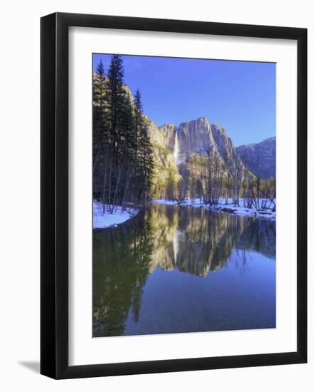 Yosemite Falls Reflected in Merced River, Yosemite National Park, California, Usa-Jamie & Judy Wild-Framed Photographic Print