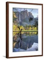 Yosemite Falls Reflection at Swinging Bridge-Vincent James-Framed Photographic Print