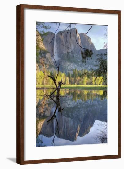 Yosemite Falls Reflection at Swinging Bridge-Vincent James-Framed Photographic Print