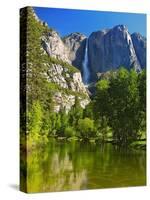 Yosemite Falls with the Merced River-George Oze-Stretched Canvas