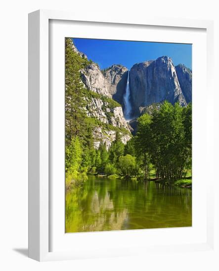 Yosemite Falls with the Merced River-George Oze-Framed Photographic Print