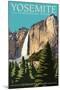 Yosemite Falls - Yosemite National Park, California-Lantern Press-Mounted Art Print
