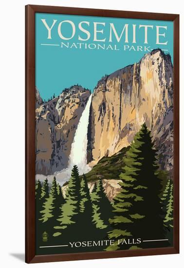 Yosemite Falls - Yosemite National Park, California-Lantern Press-Framed Art Print