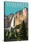 Yosemite Falls - Yosemite National Park, California-Lantern Press-Stretched Canvas