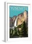 Yosemite Falls - Yosemite National Park, California-Lantern Press-Framed Premium Giclee Print