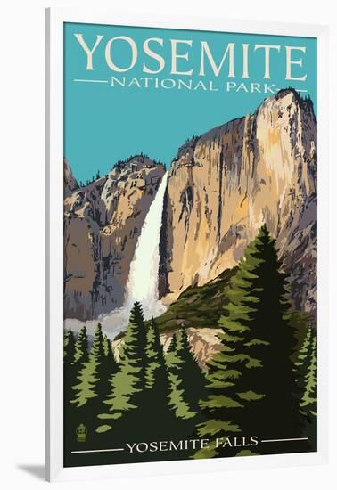 Yosemite Falls - Yosemite National Park, California-Lantern Press-Framed Art Print