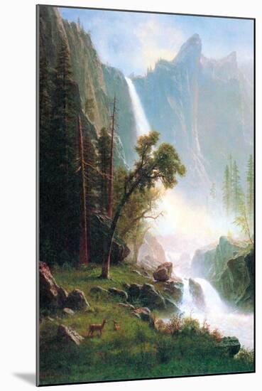 Yosemite Falls-Albert Bierstadt-Mounted Art Print