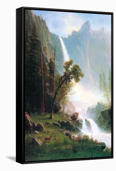 Yosemite Falls-Albert Bierstadt-Framed Stretched Canvas